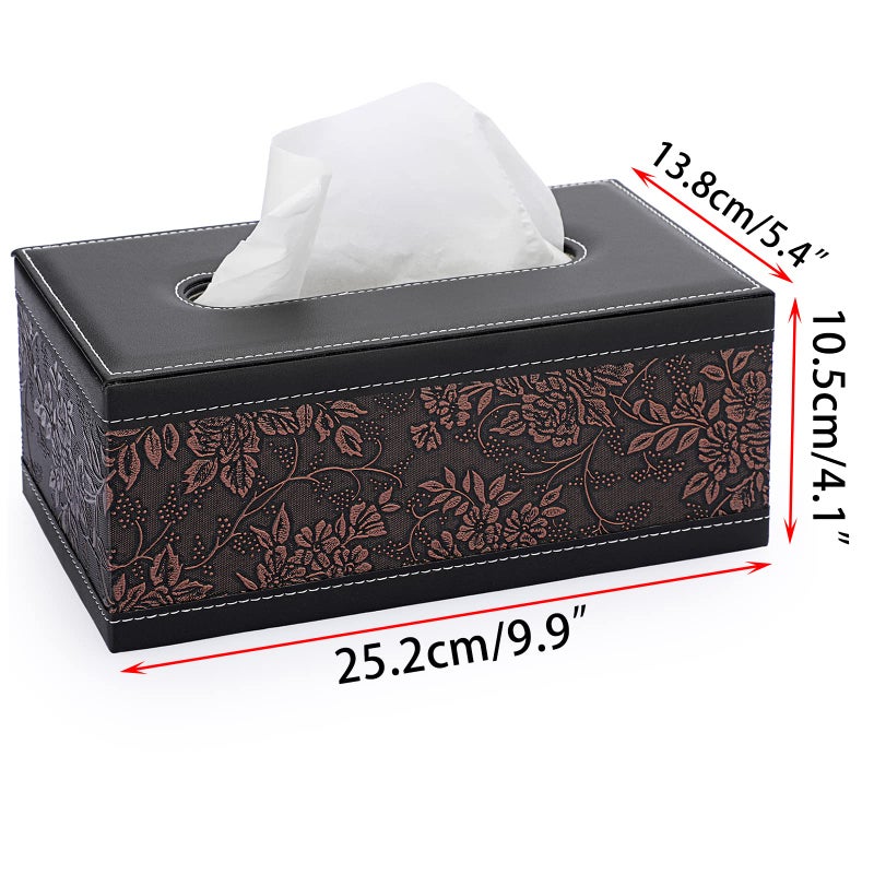 Sumnacon Tissue Box Cover Rectangule Leather Tissue Box with Magnetic Bottom,Stylish PU Tissue Box Holder for Bathroom Toilet Bedroom Living Room Desk Table Office Car - Image 3